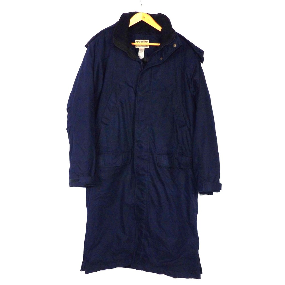 L.L. Bean Navy Blue Zip-Up Insulated Hooded Long Parka Jacket Men's Medium Tall